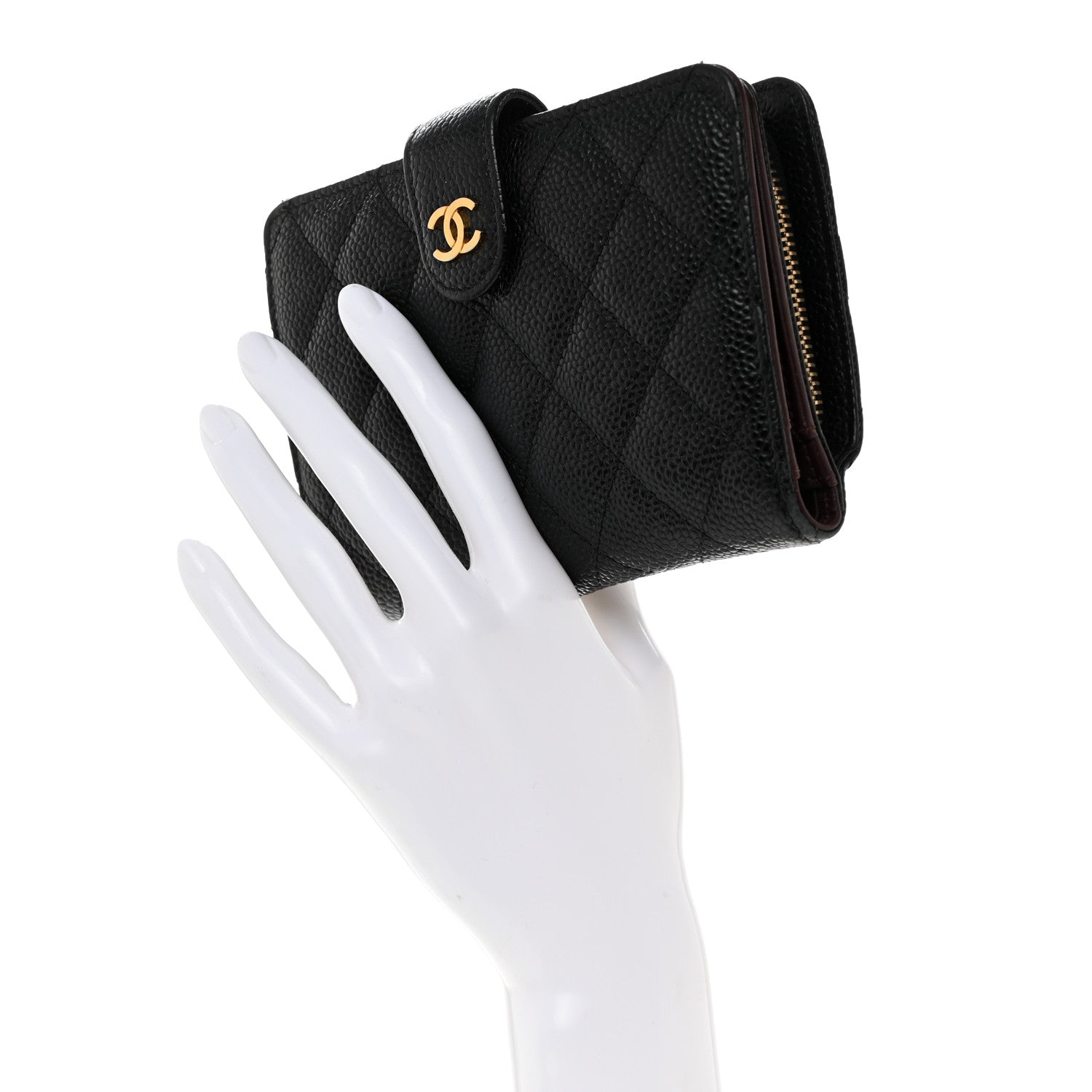 Chanel Caviar Quilted CC French Wallet Black 2 of 9