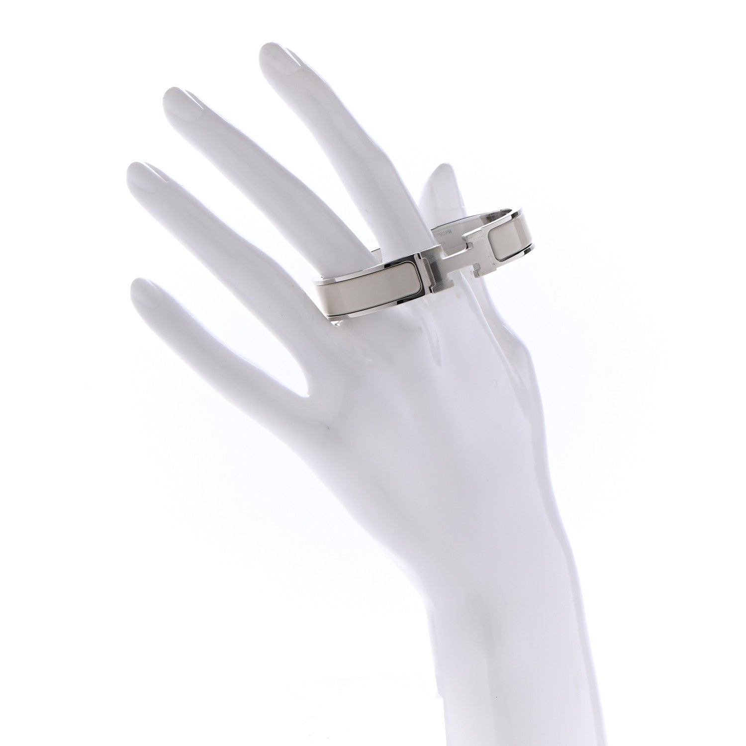 Hermes Enamel Narrow Clic Clac H Bracelet PM Pannacotta 2 of 6