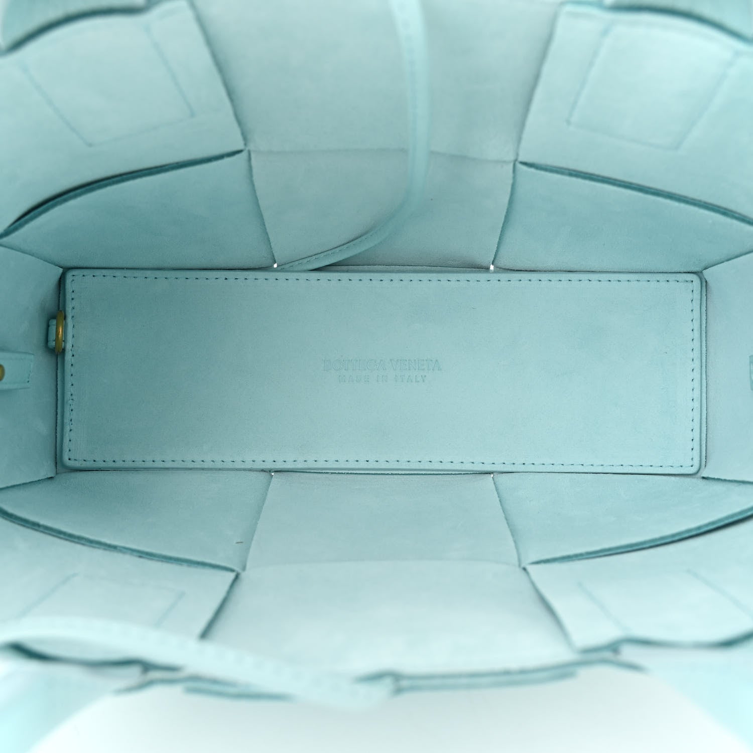 Bottega Veneta Grained Calfskin Maxi Intrecciato Mini Arco Tote Pale Blue 6 of 10