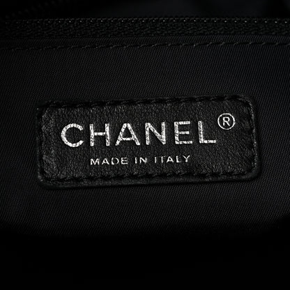 Chanel Coated Canvas Quilted Large Paris Biarritz Tote Black 6 of 10