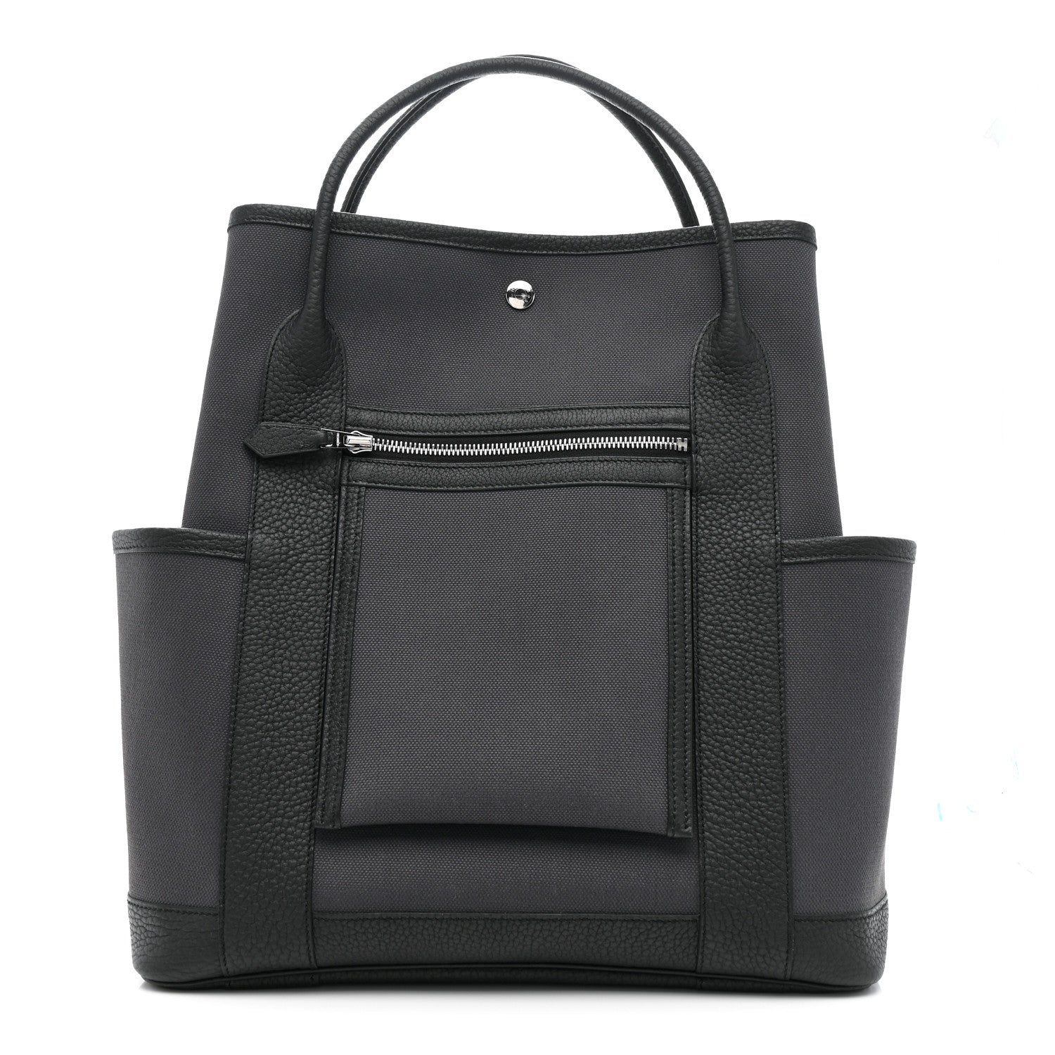 Hermes Toile Militaire Negonda Vertical Pockets Garden Party Carbone Black 1 of 9