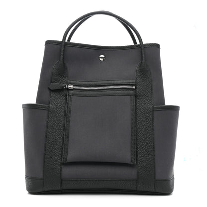 Hermes Toile Militaire Negonda Vertical Pockets Garden Party Carbone Black 1 of 9