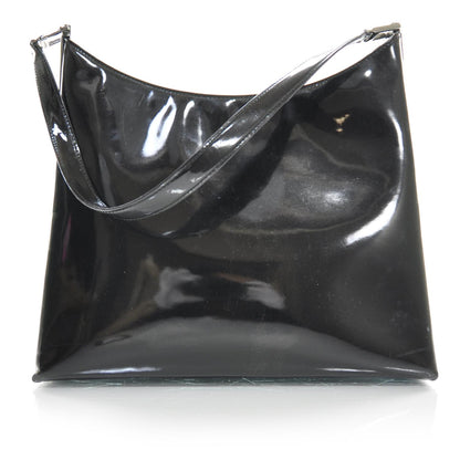 FASHIONPHILE SALVATOREFERRAGAMOPatentLeatherBoxShoulderBagBlack 1 of 8