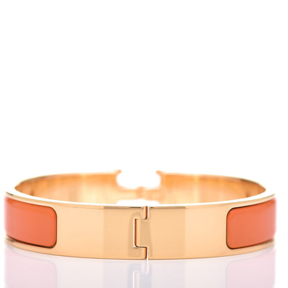 Hermes Enamel Narrow Clic Clac H Bracelet PM Orange 3 of 7