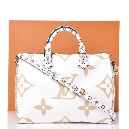 Louis Vuitton Monogram Giant Speedy Bandouliere 30 Kaki Beige 10 of 10