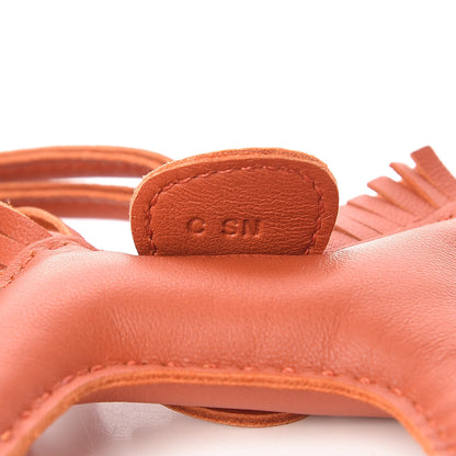Hermes Milo Lambskin Grigri Rodeo Horse Bag Charm PM Cornaline 4 of 5