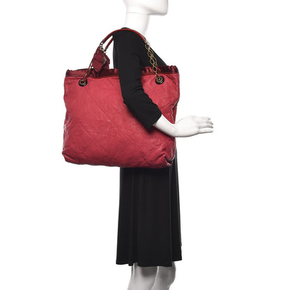 Lanvin Lambskin Quilted Amalia Cabas Tote Cherry 2 of 10