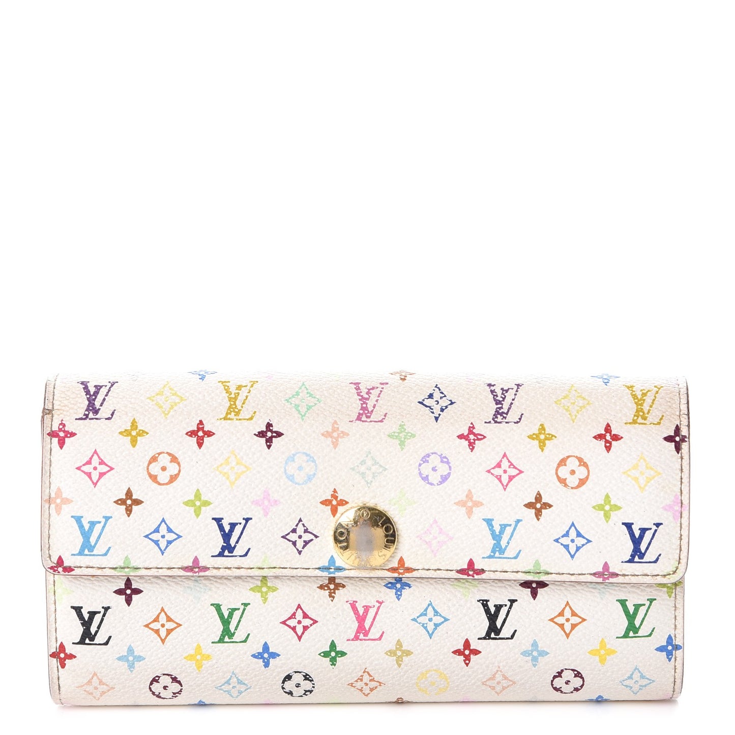 Monogram Multicolor Sarah Wallet White