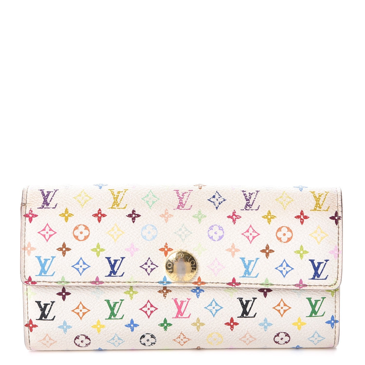 Louis Vuitton Monogram Multicolor Sarah Wallet White 1 of 21