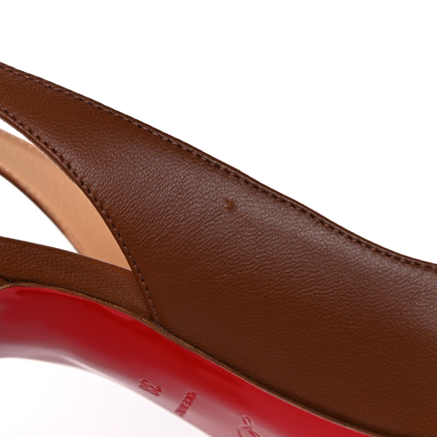 Christian Louboutin Nappa Clare Sling 80 Pumps 38 Cuoio 9 of 10