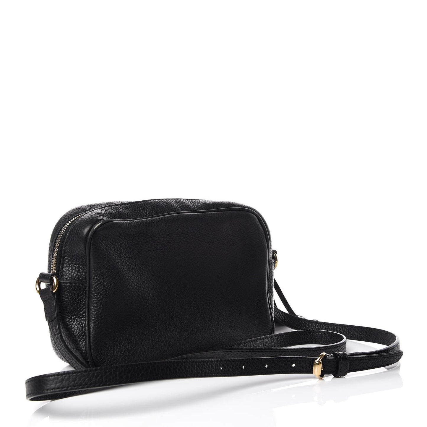 Pebbled Calfskin Small Soho Disco Bag Black