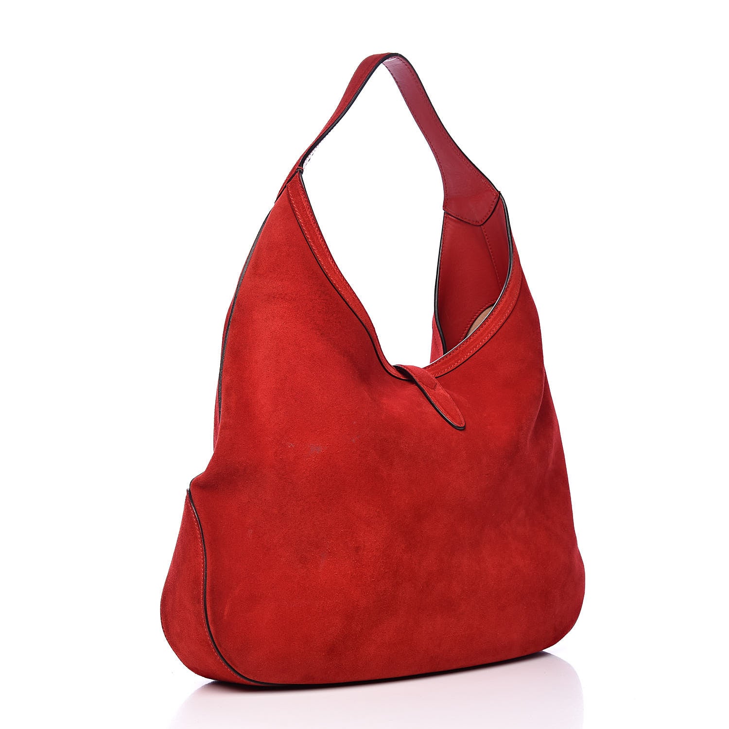 Gucci Soft Suede Web Large Jackie Hobo Red 4 of 11