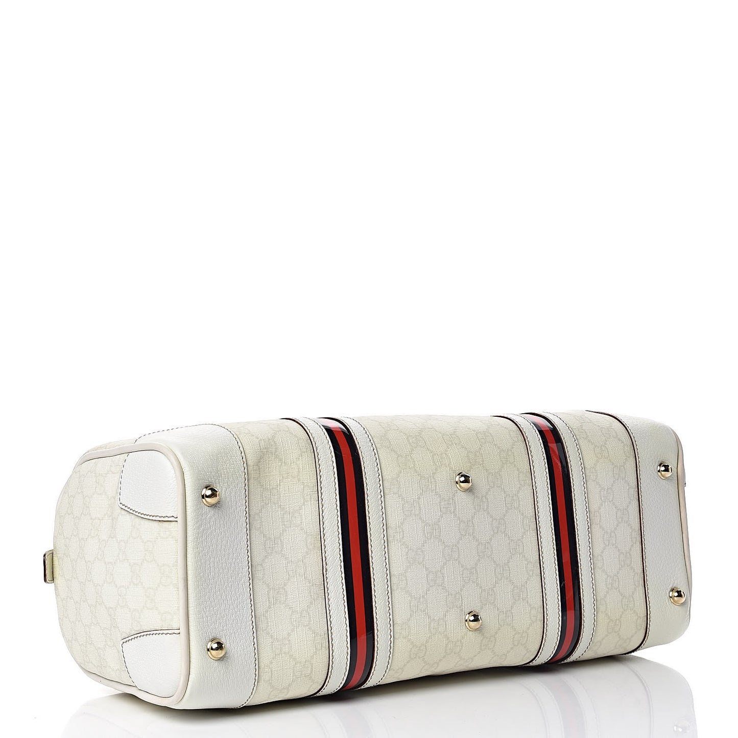 GG Plus Monogram Web Large Carry On Duffle Bag White