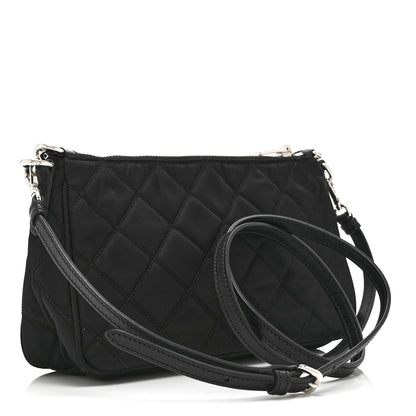 Prada Nylon Tessuto Impuntu Quilted Crossbody Bag Black 3 of 10