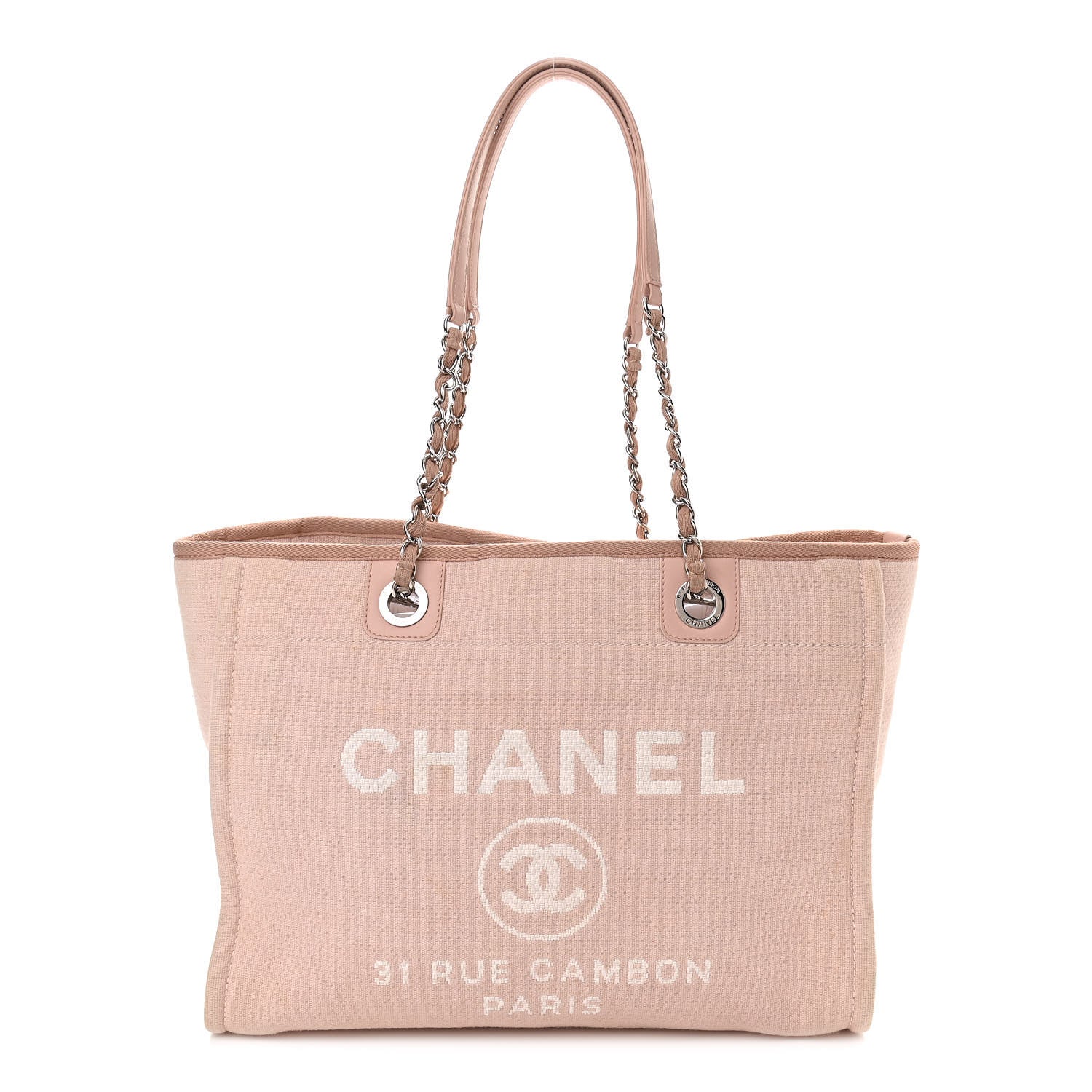 Chanel Canvas Small Deauville Tote Rose Pink 1 of 9