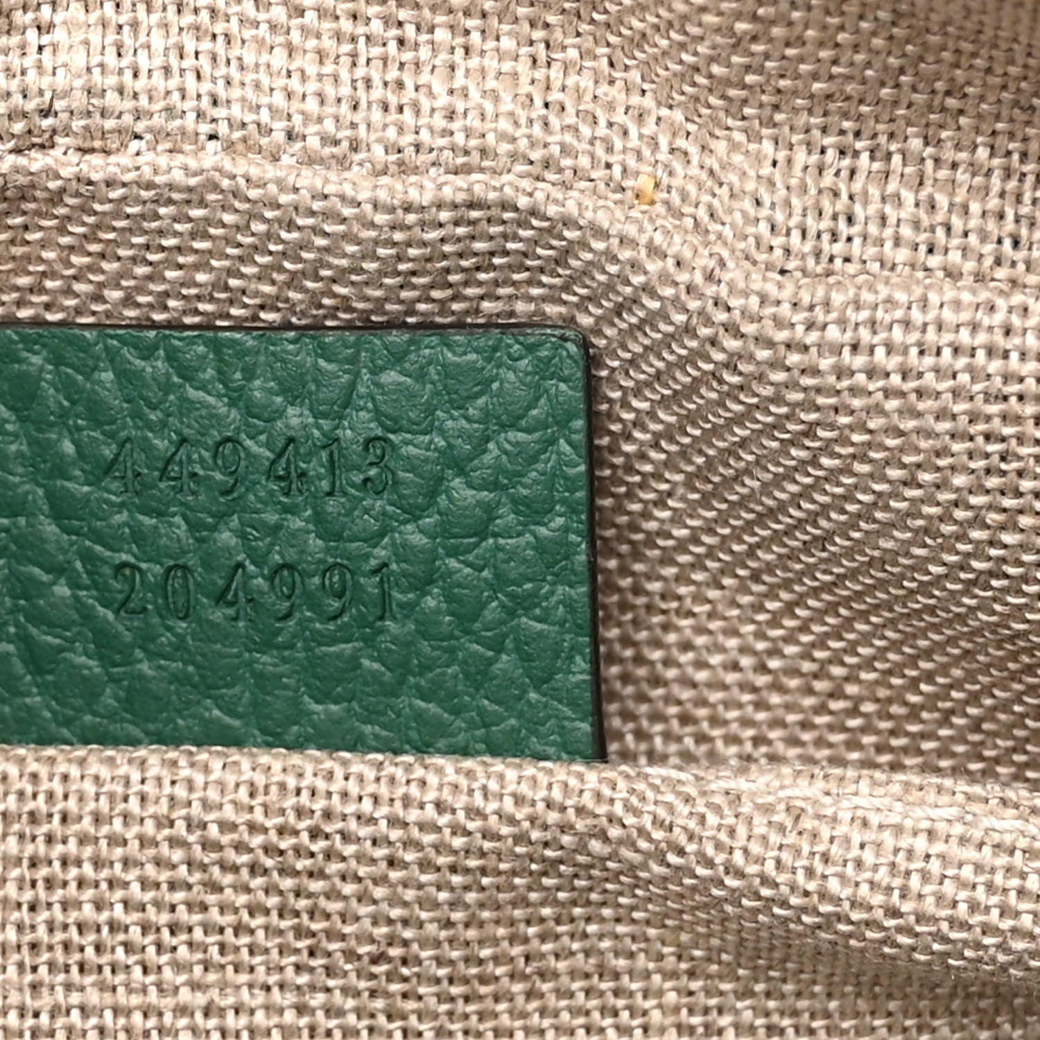 Gucci Monogram Dollar Calfskin Mini Bree Messenger Bag Beige Ebony Emerald 7 of 10