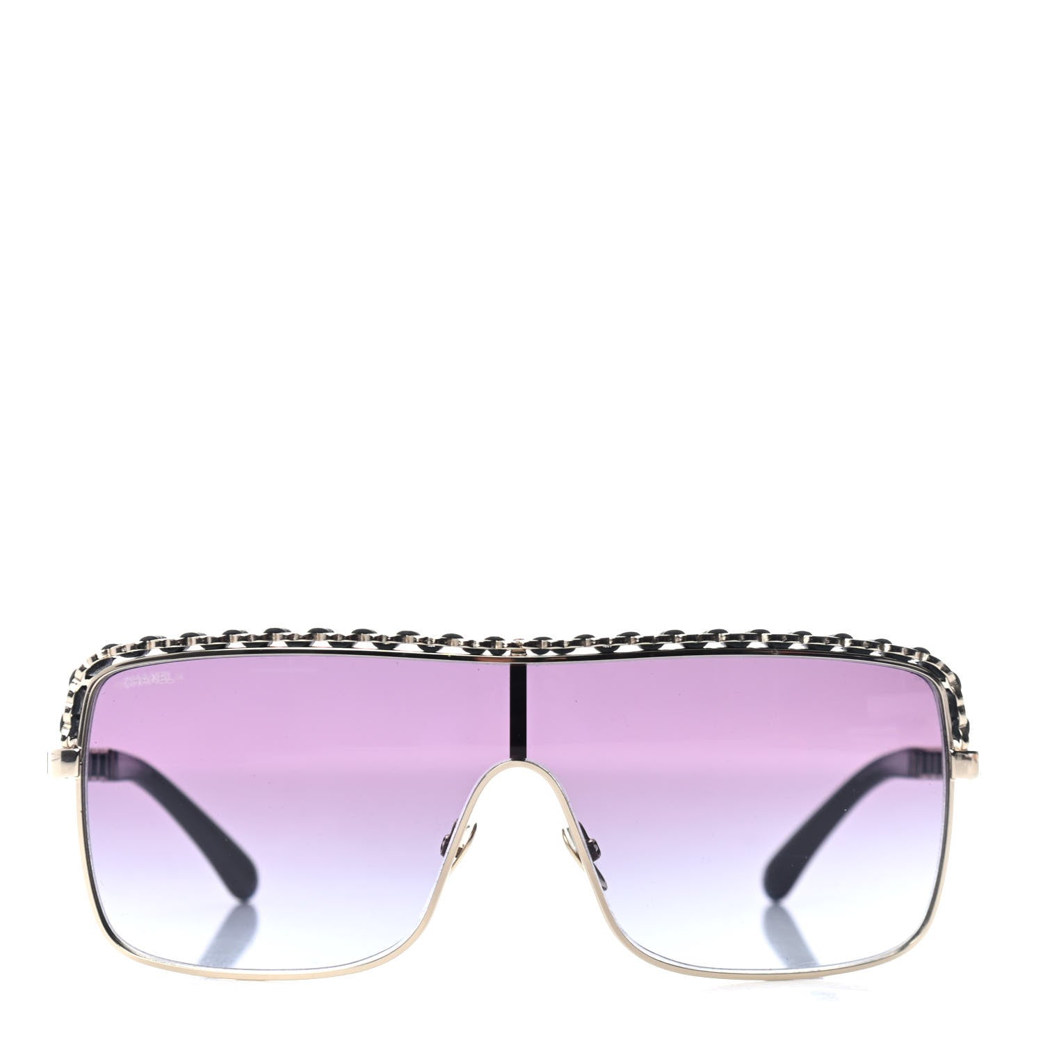 Chanel Metal Shield Sunglasses 71368 Grey Gold 2 of 4