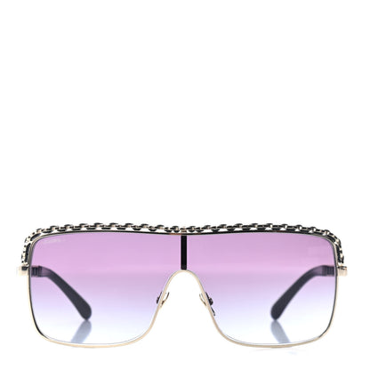 Chanel Metal Shield Sunglasses 71368 Grey Gold 2 of 4