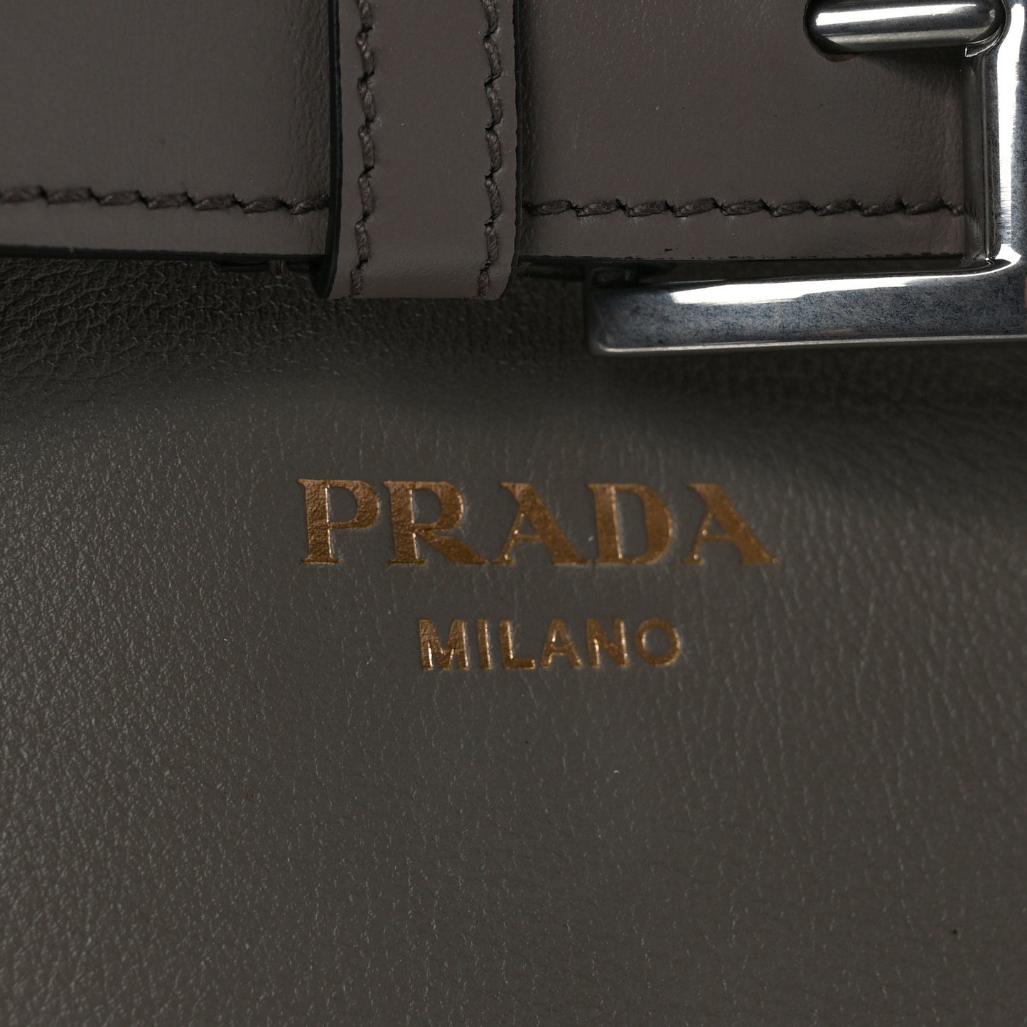 Soft Grained Calfskin Vitello Small Buckle Bag Argilla