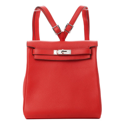 Hermes Taurillon Clemence Kelly Ado Backpack Rouge De Coeur 1 of 11