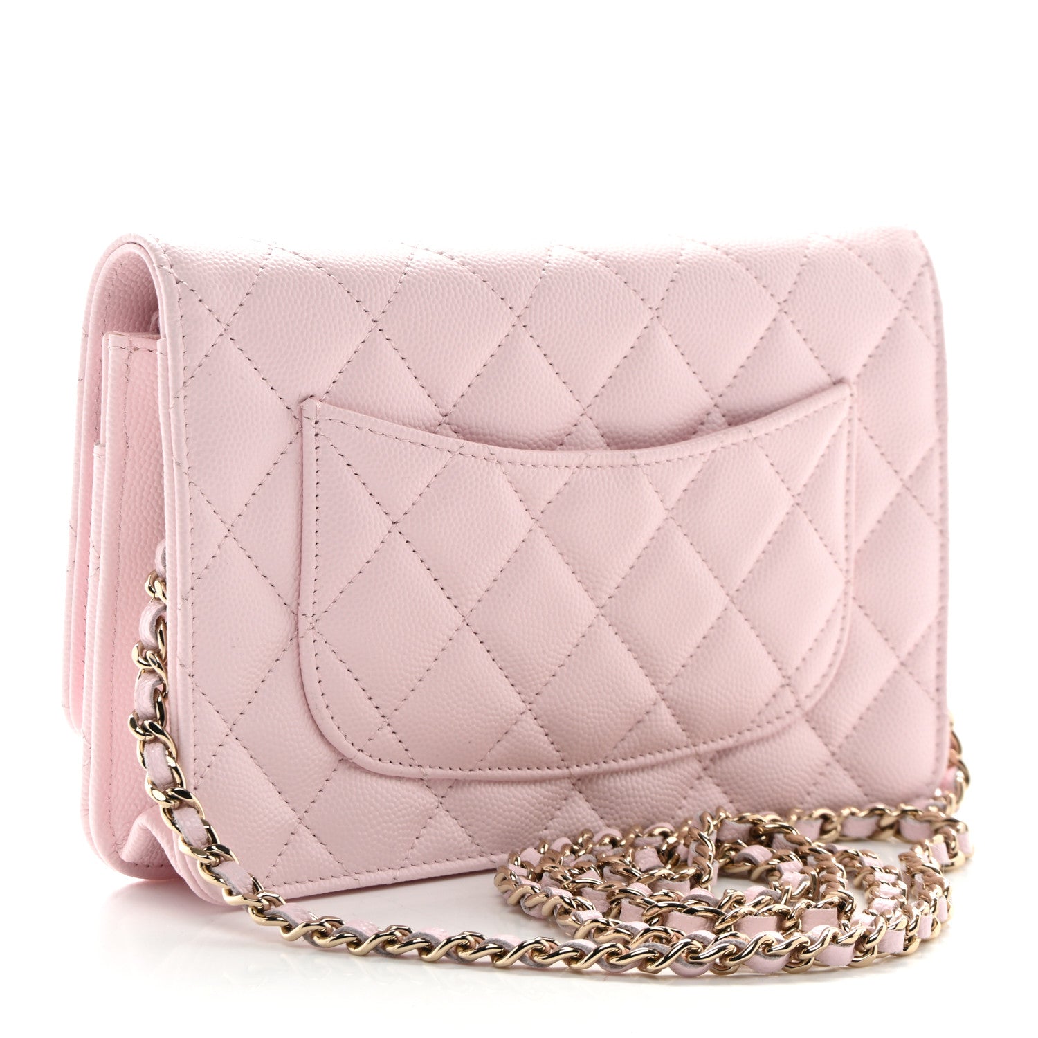 Chanel Caviar Quilted Wallet on Chain WOC Light Pink 3 of 12