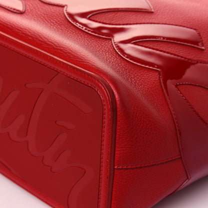Christian Louboutin Calfskin Patent Logo Spikes East West Cabata Tote Red 10 of 16