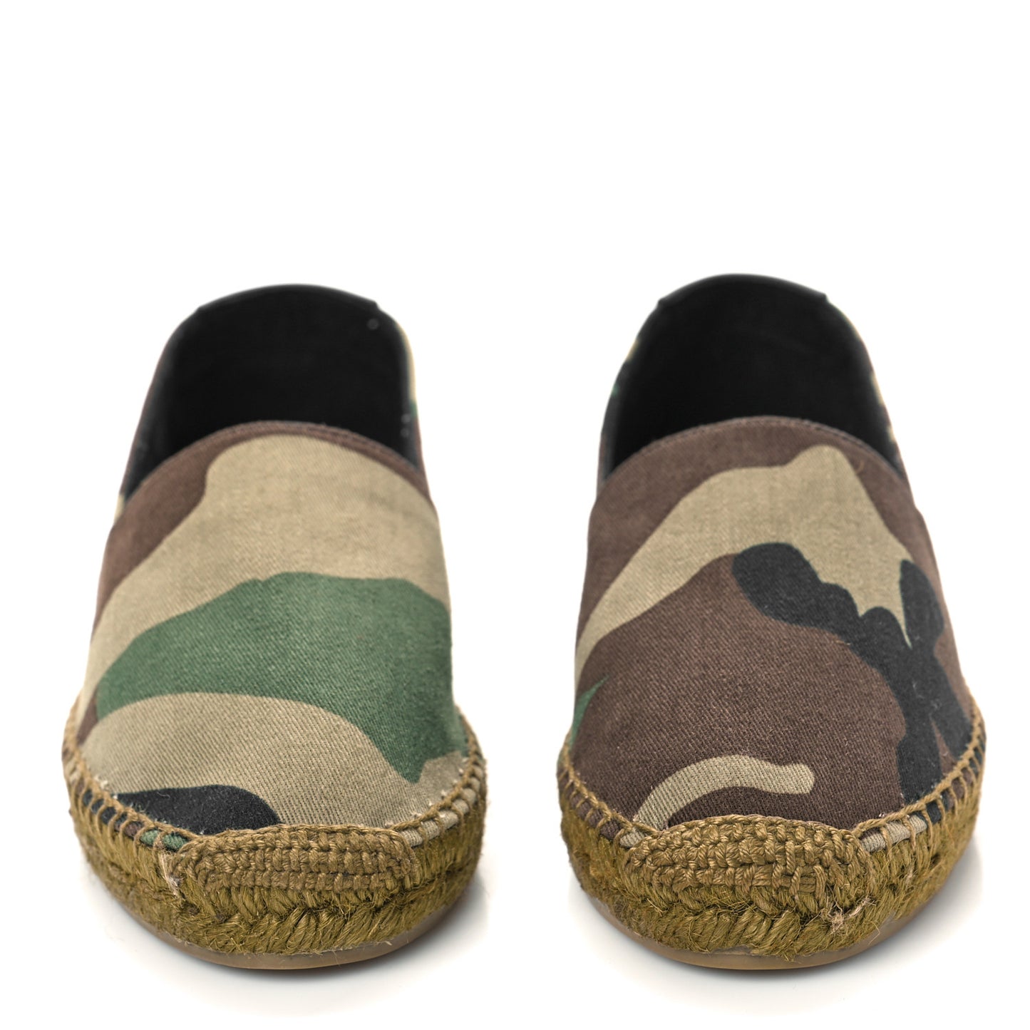 Canvas Camouflage Espadrilles 35.5 Kaki Black