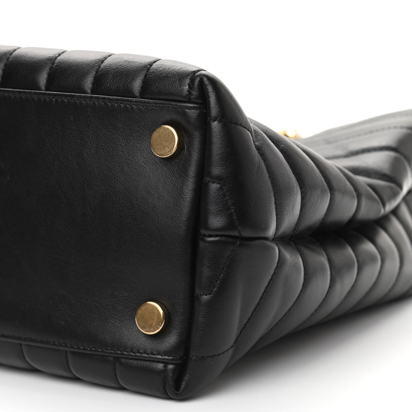Calfskin Y Quilted Monogram Large Loulou Shopper Black