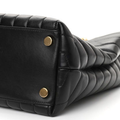 Saint Laurent Calfskin Y Quilted Monogram Large Loulou Shopper Black 6 of 10