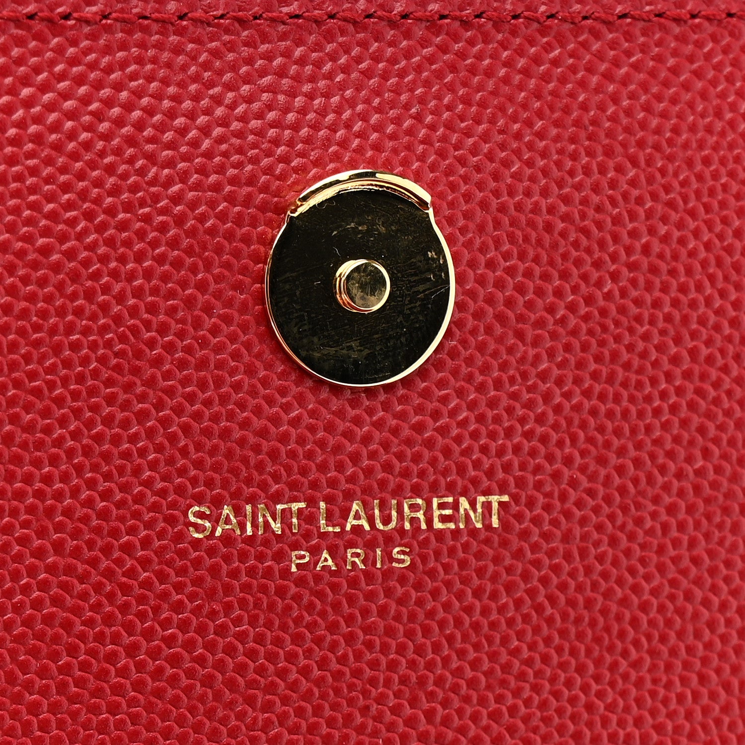 Saint Laurent Grain De Poudre Medium Monogram Kate Satchel Red 7 of 10
