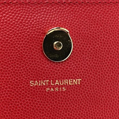 Saint Laurent Grain De Poudre Medium Monogram Kate Satchel Red 7 of 10