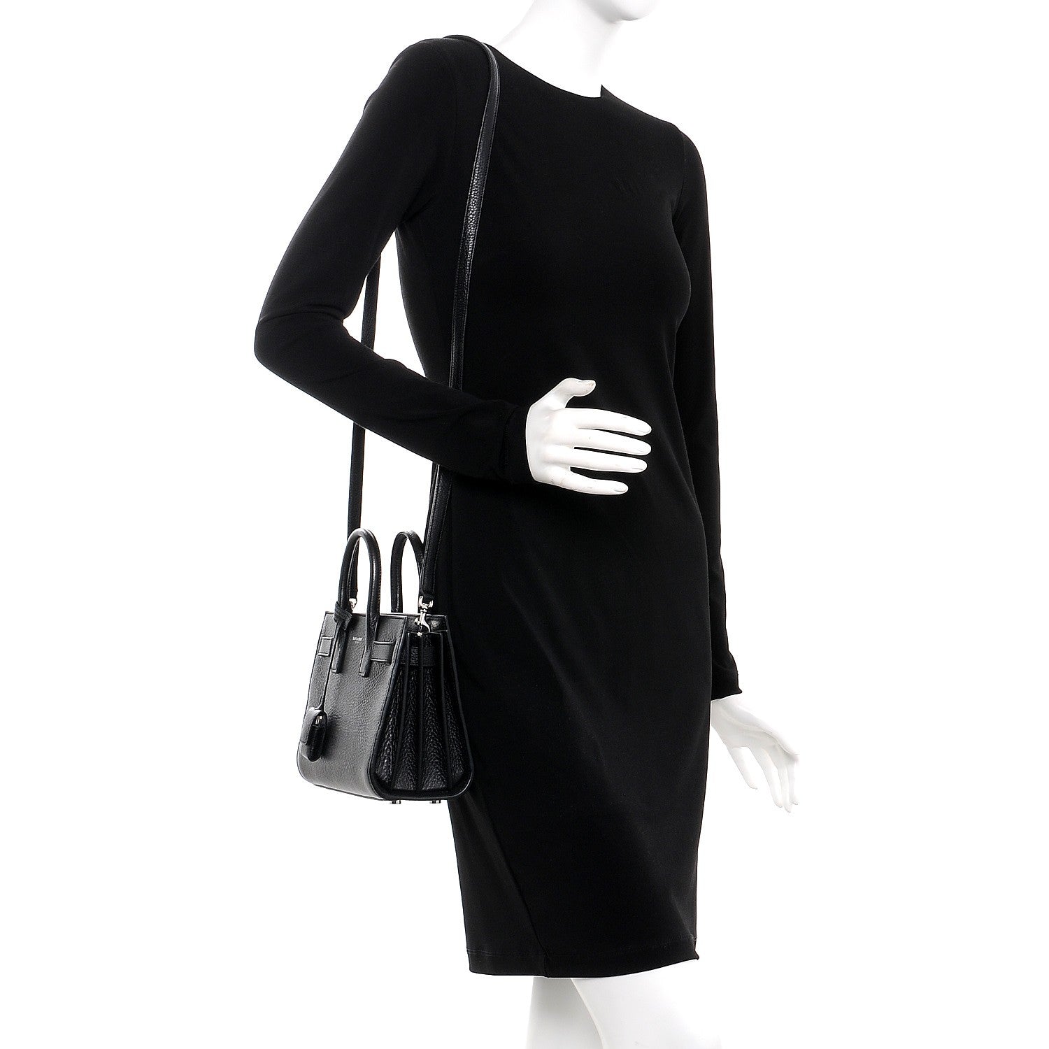 Saint Laurent Grained Calfskin Nano Sac De Jour Black 2 of 7