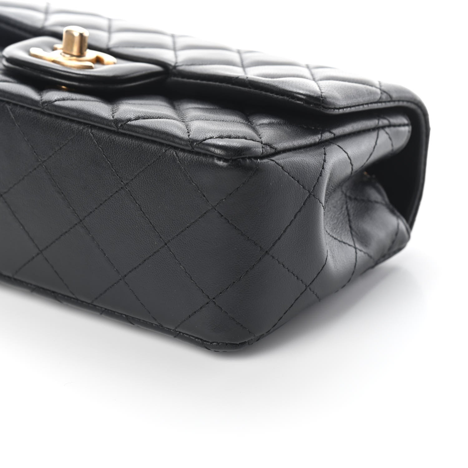 Chanel Lambskin Quilted Mini Rectangular Flap Black 9 of 10