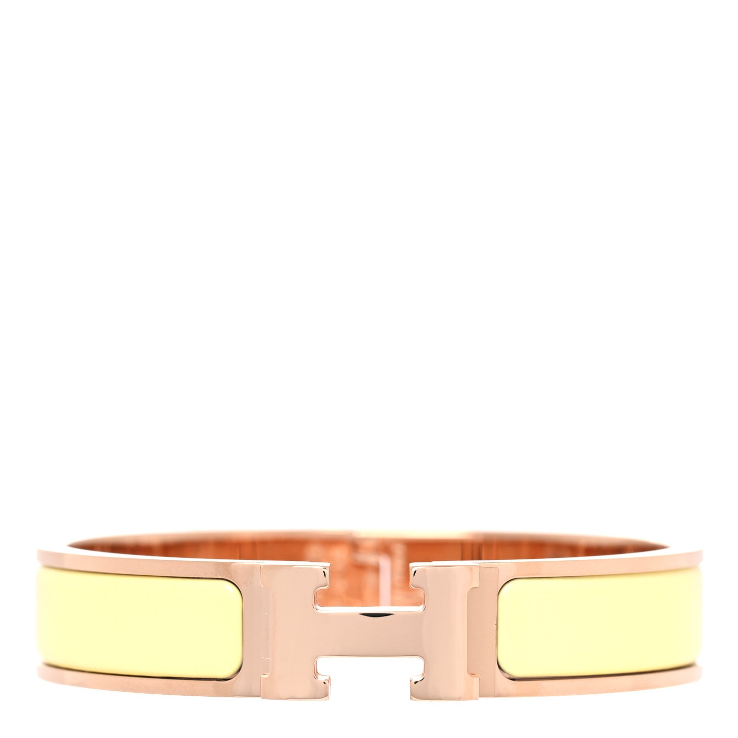 Hermes Enamel Narrow Clic Clac H Bracelet PM Jaune Bourgeon 1 of 6