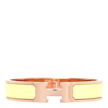 Hermes Enamel Narrow Clic Clac H Bracelet PM Jaune Bourgeon 1 of 6