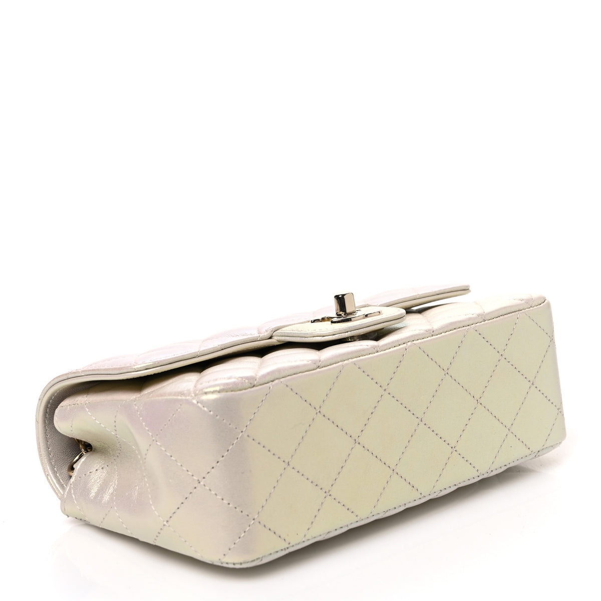 Chanel Iridescent Lambskin Quilted Mini Rectangular Flap Ivory 4 of 11