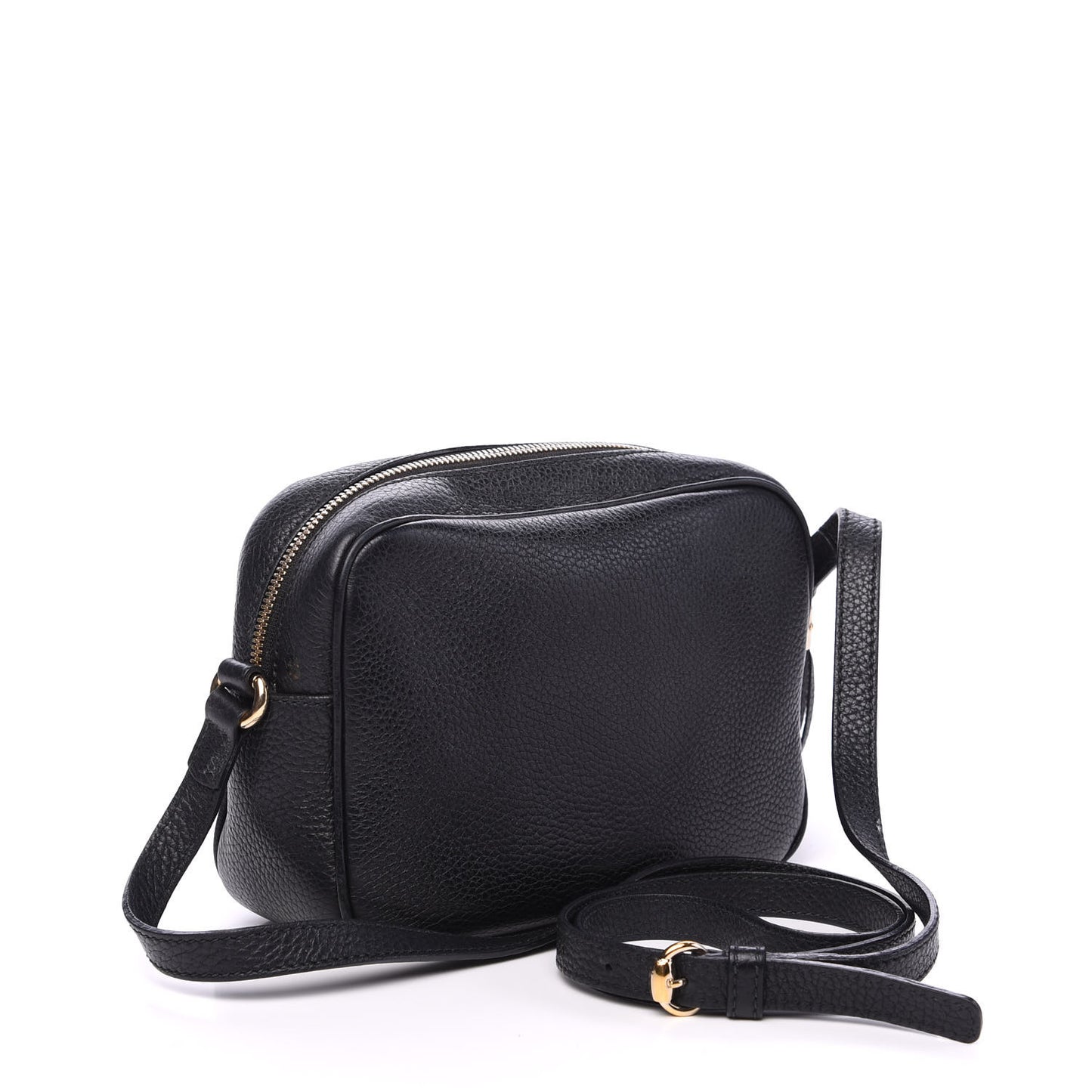 Pebbled Calfskin Small Soho Disco Bag Black