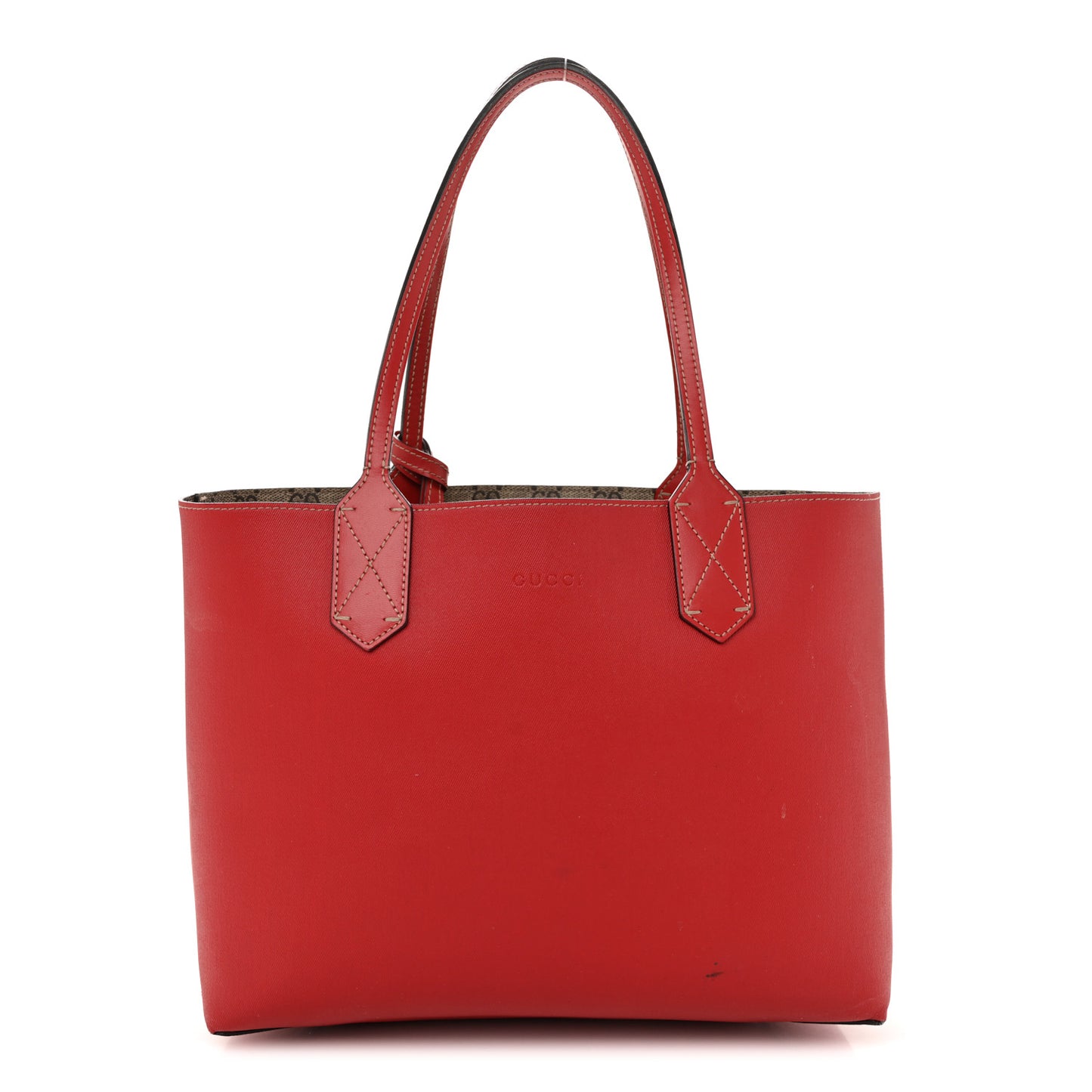 GG Supreme Monogram Small Reversible Tote Beige Red