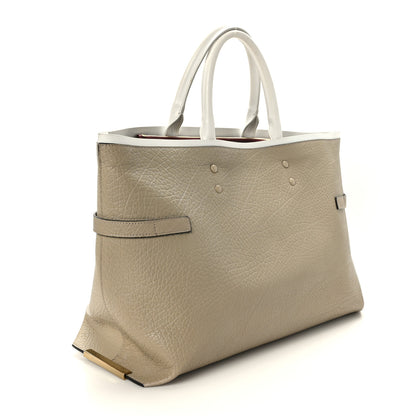 Chloe Grained Calfskin Large Charlotte Tote Motty Grey White 5 of 11