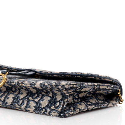 Christian Dior Oblique Saddle Chain Pouch Blue 9 of 10