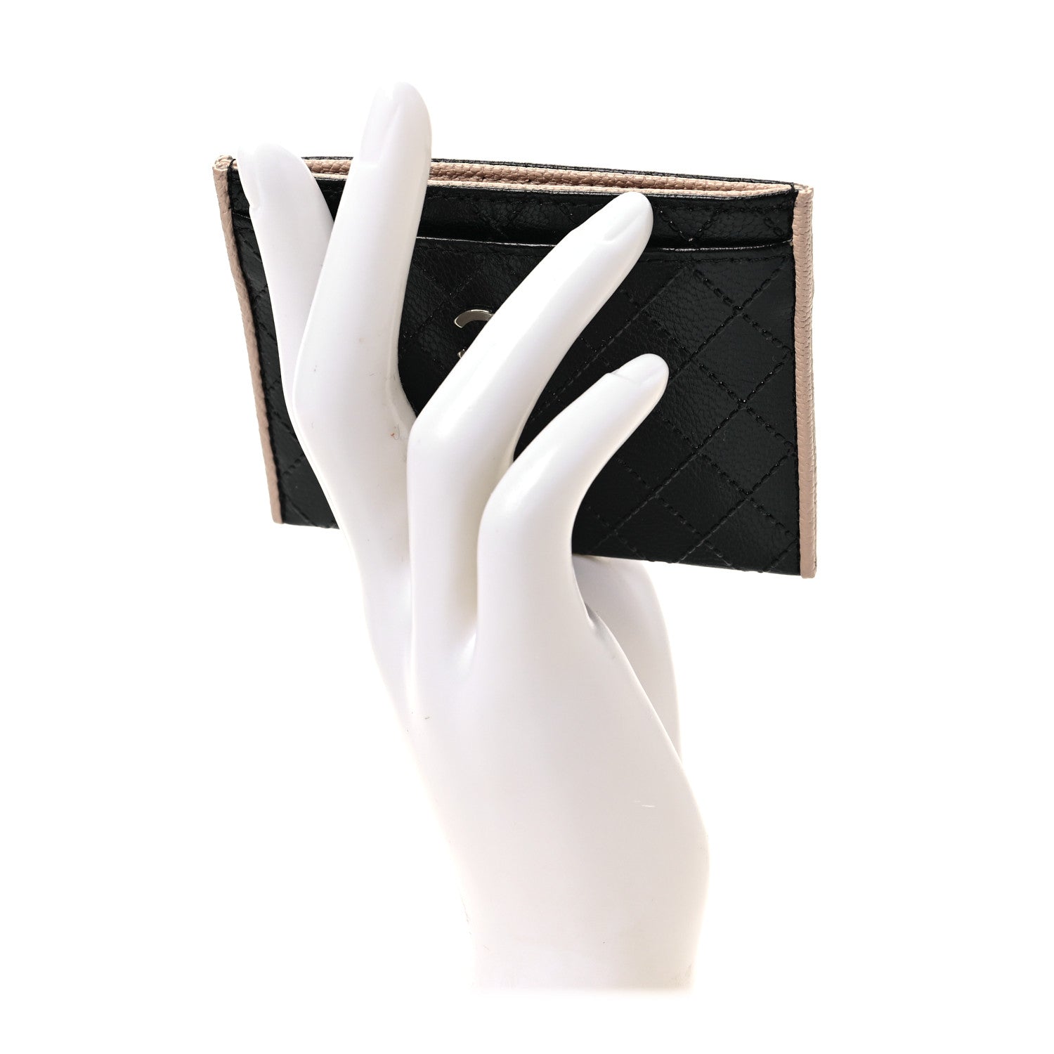 Chanel Caviar Quilted Card Holder Black Beige 2 of 7