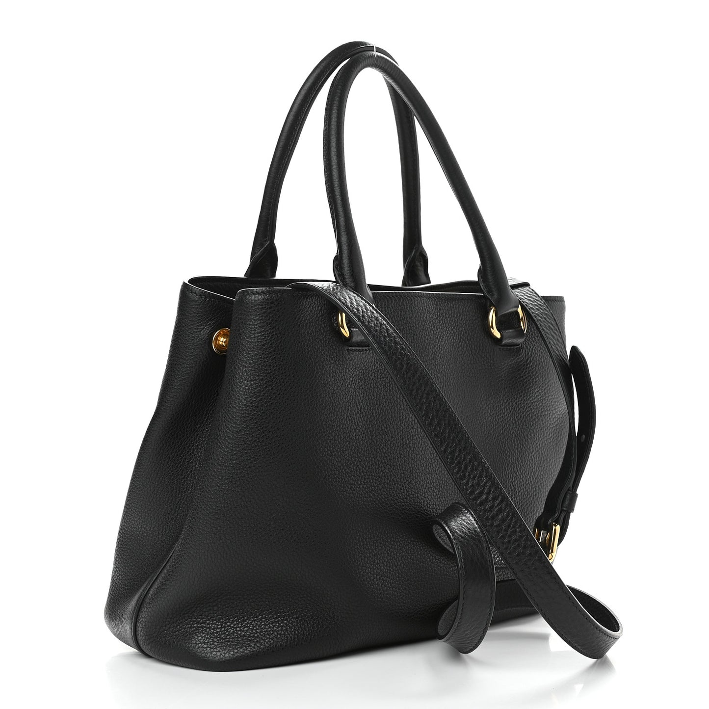 Vitello Phenix Top Handle Bag Black