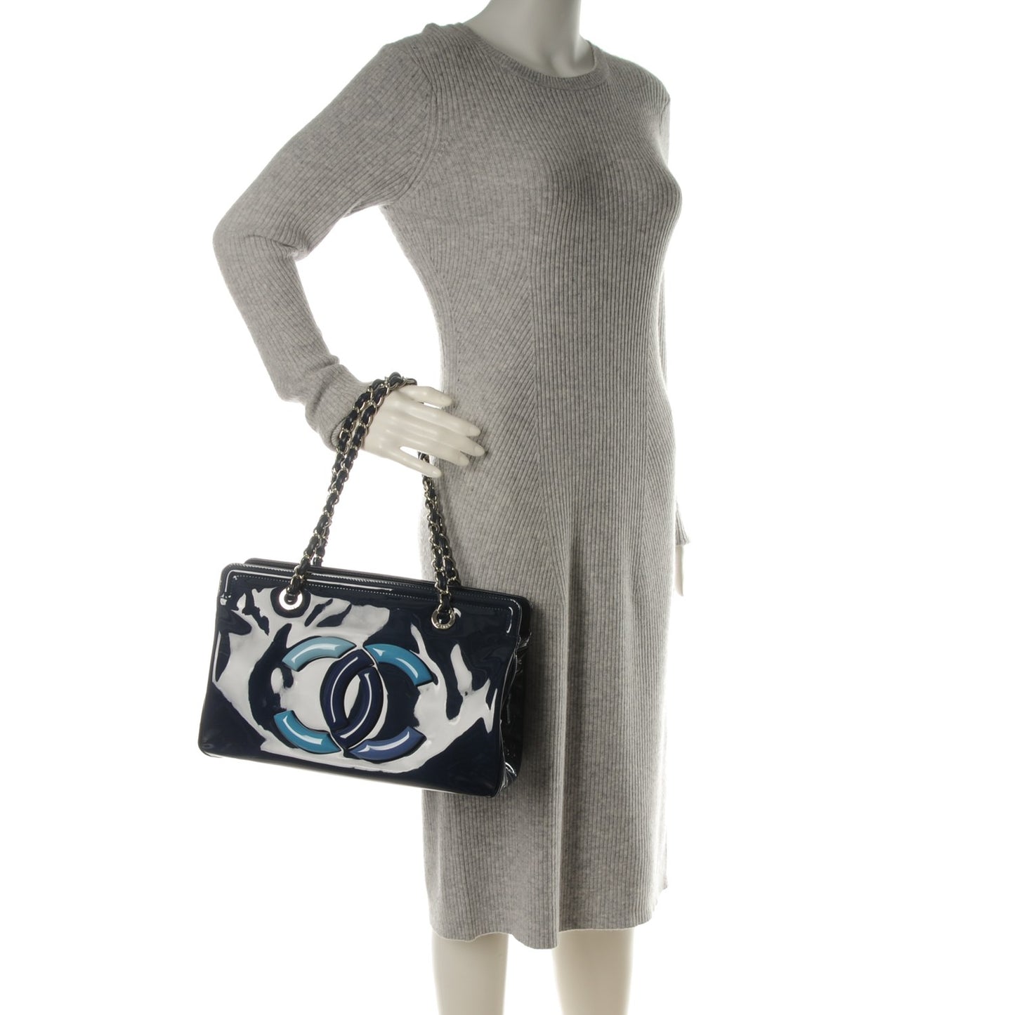 Vinyl Lipstick Ligne Tote Dark Navy Blue
