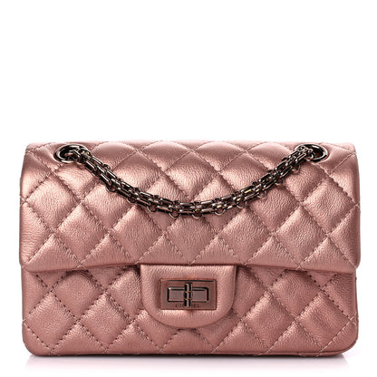 Chanel Metallic Grained Calfskin Quilted 2.55 Reissue Mini Flap Copper Pink 1 of 9