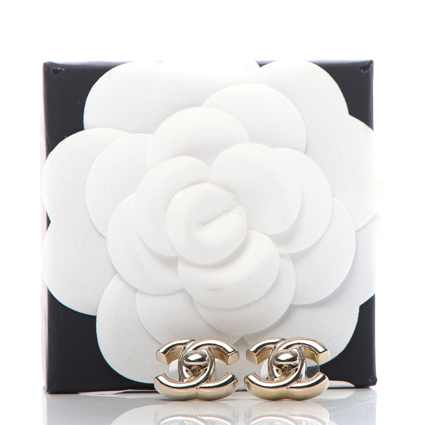 Metal CC Turnlock Earrings Gold