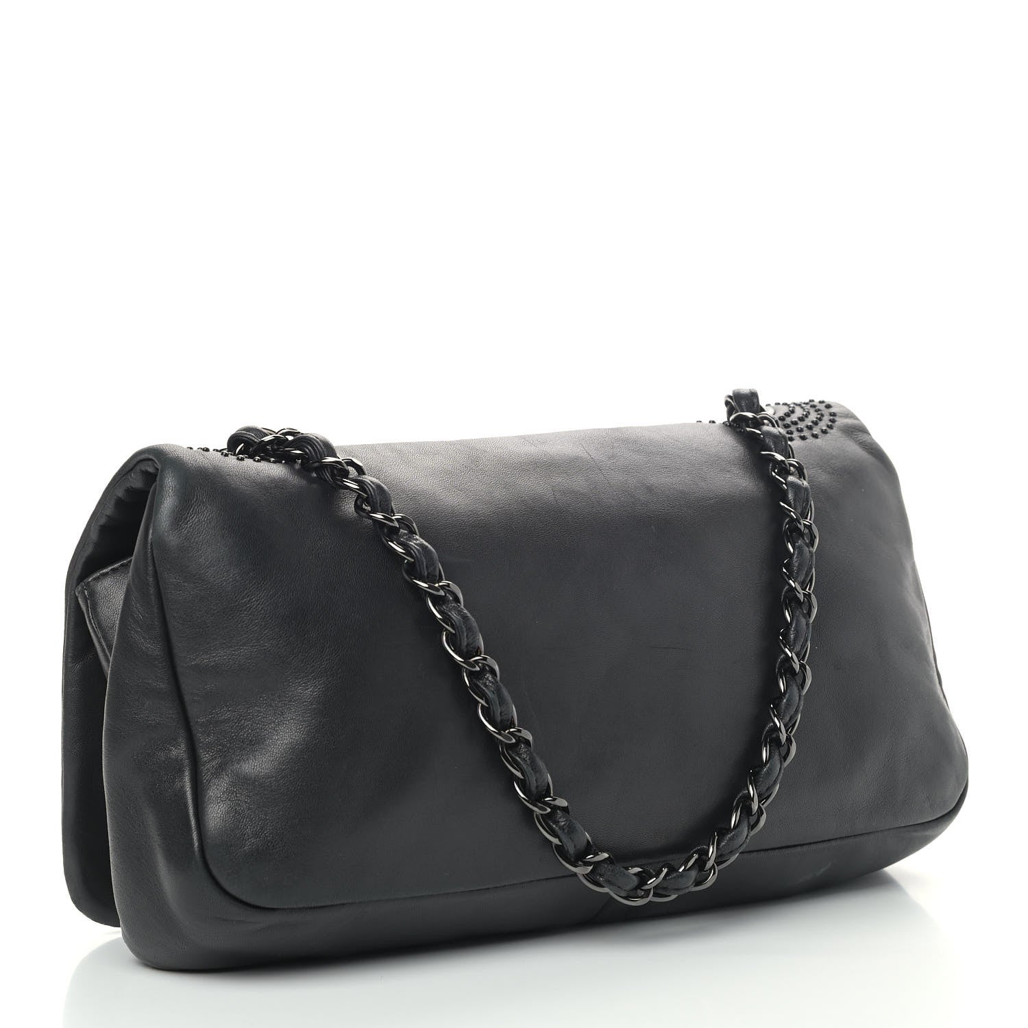 Chanel Lambskin Studded CC East West Flap Black 3 of 11