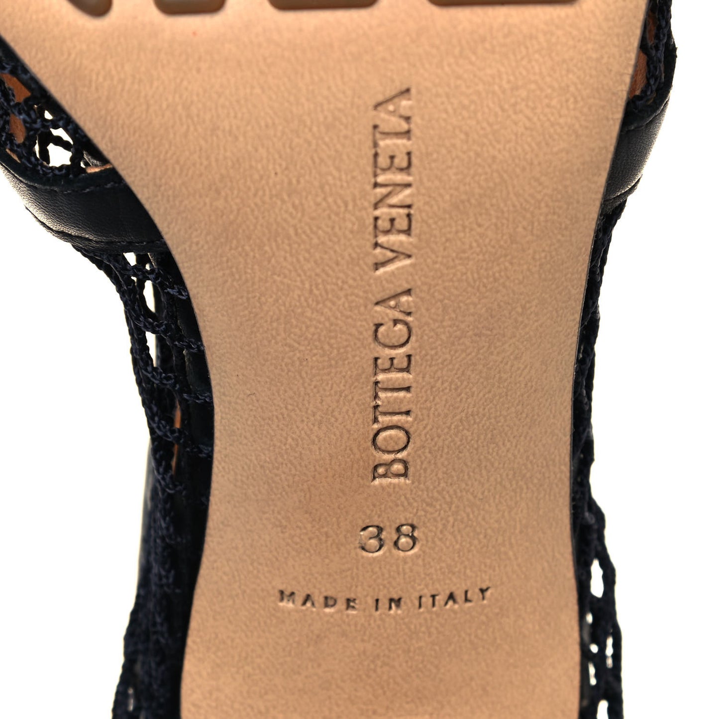 Mesh Calfskin Chain Stretch Pumps 38 Black