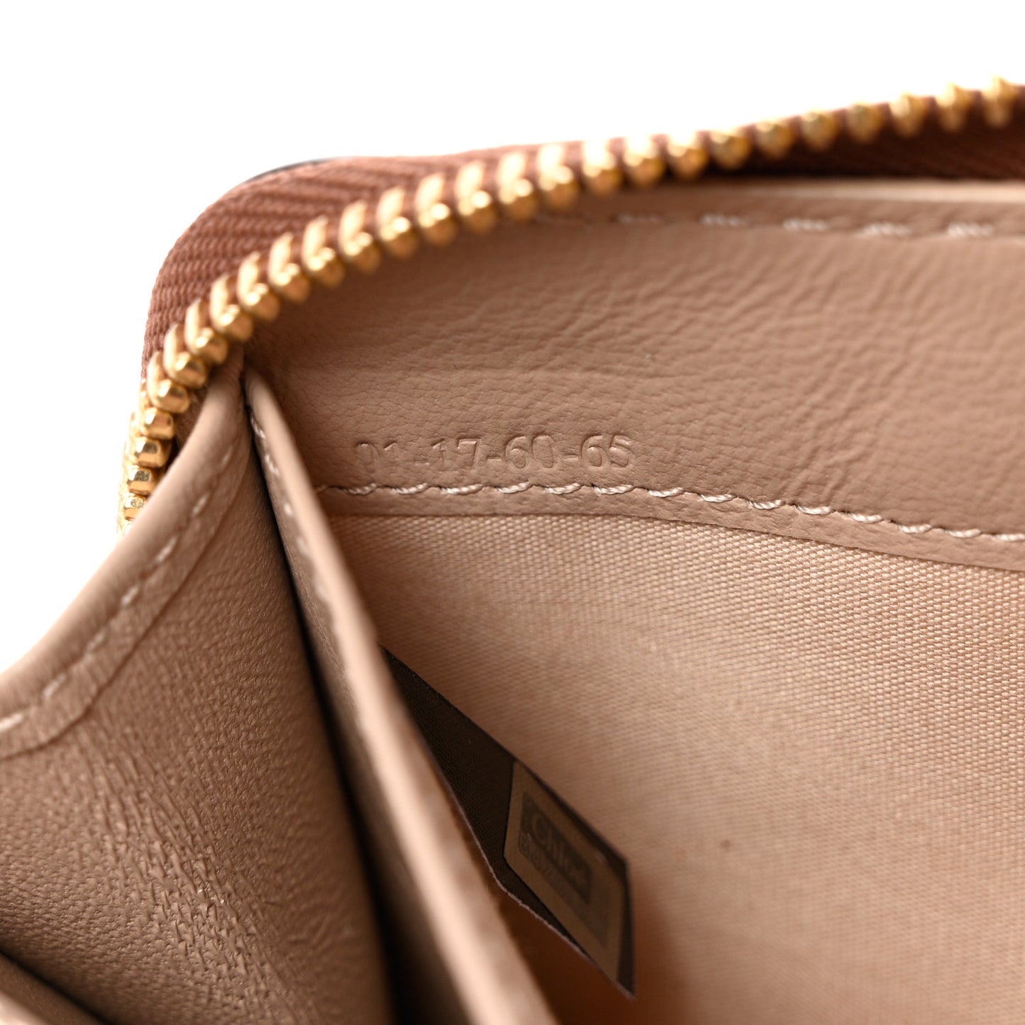 Grained Calfskin Marcie Long Zip Around Wallet Tan