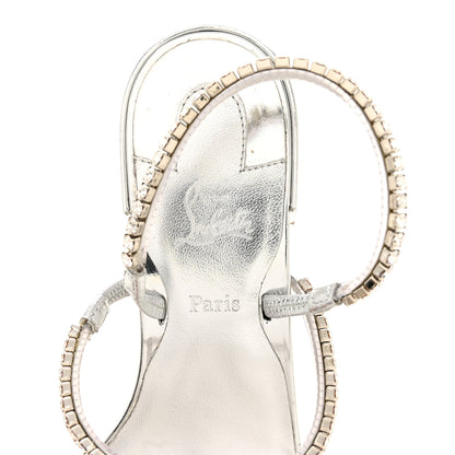 Christian Louboutin Specchio PVC Crystal Simple Queenie Sandals 36 Silver 7 of 8