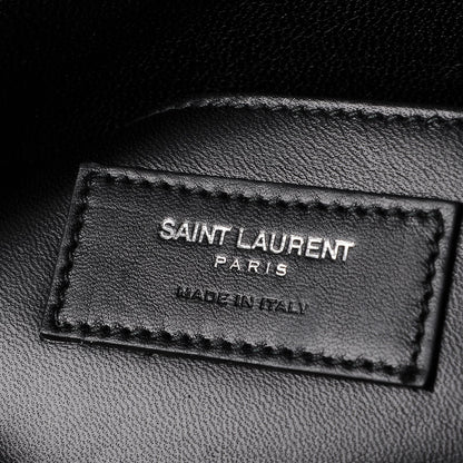 Saint Laurent Sheepskin Matelasse Chevron Monogram Medium College Bag Black 8 of 9